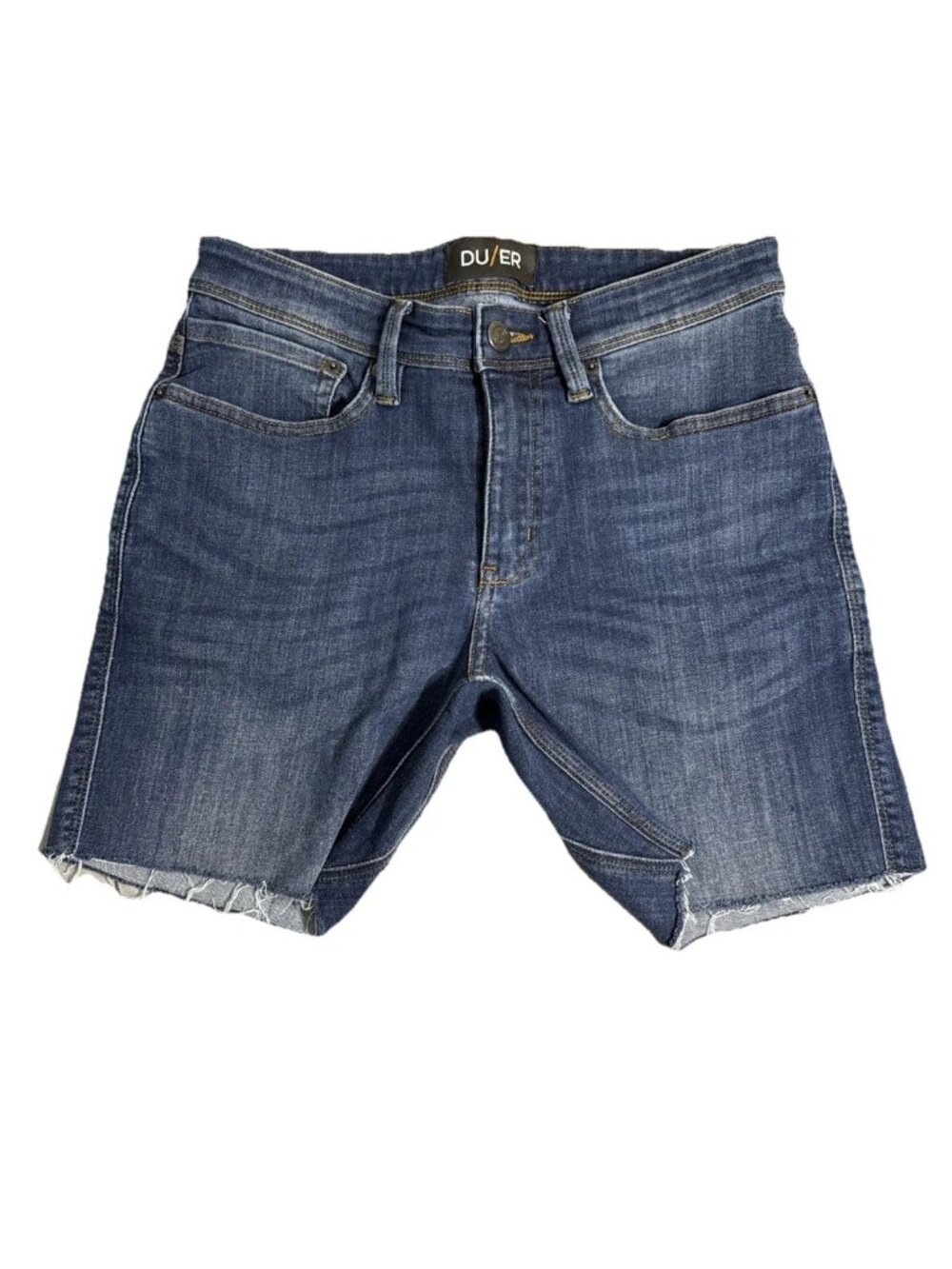 Duer Shorts Mens 30 Blue Denim L2X Slim Fit Workwear Jorts Stretch MSLS4505